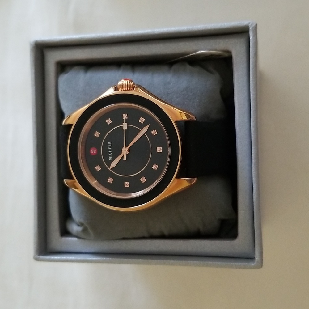 MICHELE CAPE WATCH Black & Gold